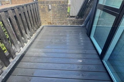 A modern and inviting outdoor living space created by skilled flat roofers in Highbury.