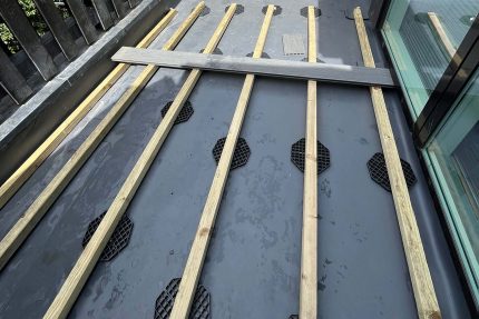 Installation of high-quality Sika Sarnafil roofing material on a London property to ensure excellent weather resistance.