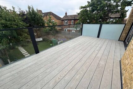 Strip-to-joist roof restoration phase for a failing roof terrace in Queen's Park.